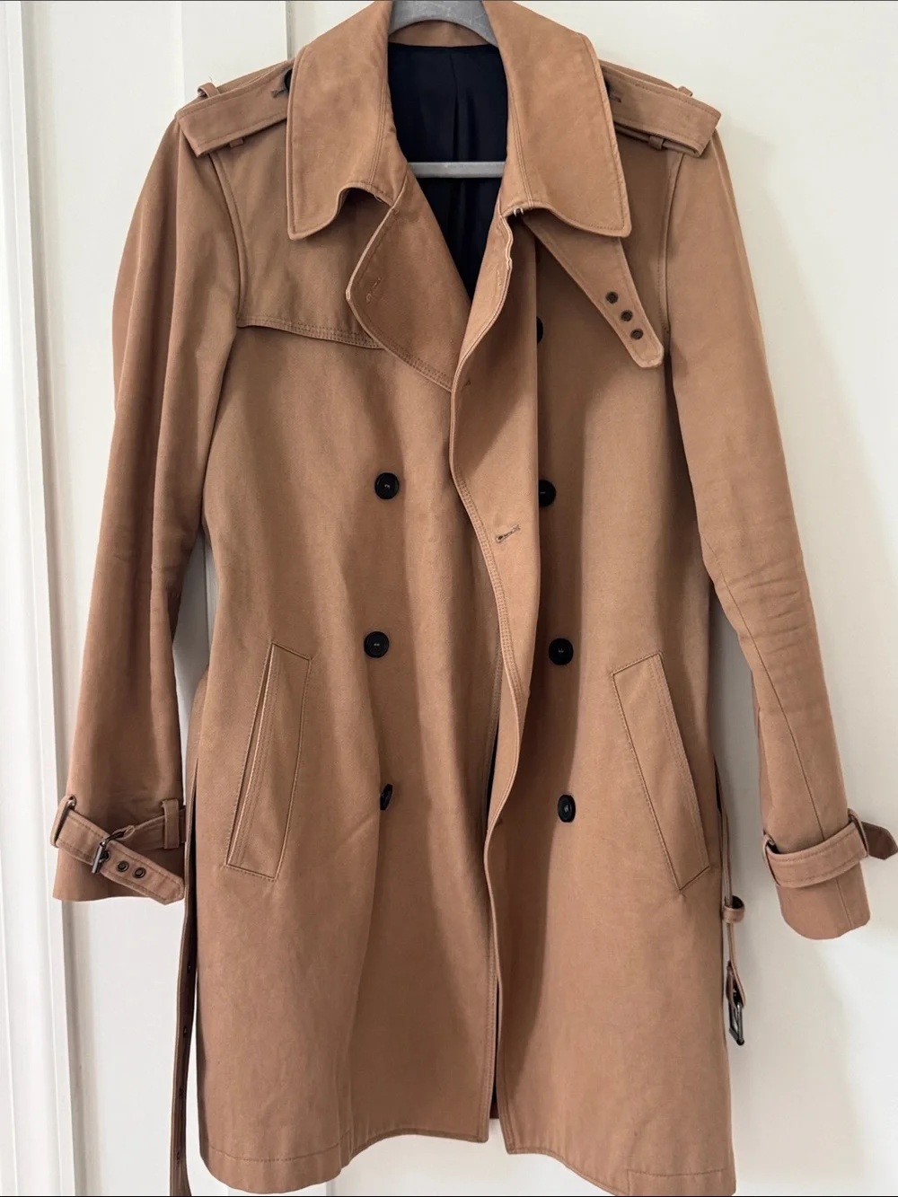 The Kooples Khaki Trench Bucked Trench Coat Size 48